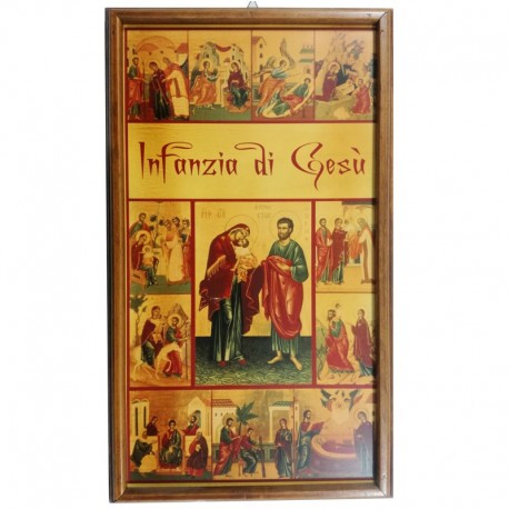 Quadro "Infanzia di Gesù" con cornice